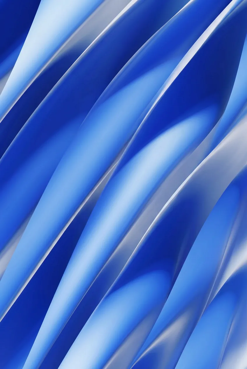 Composição abstrata de faixas no azul da marca